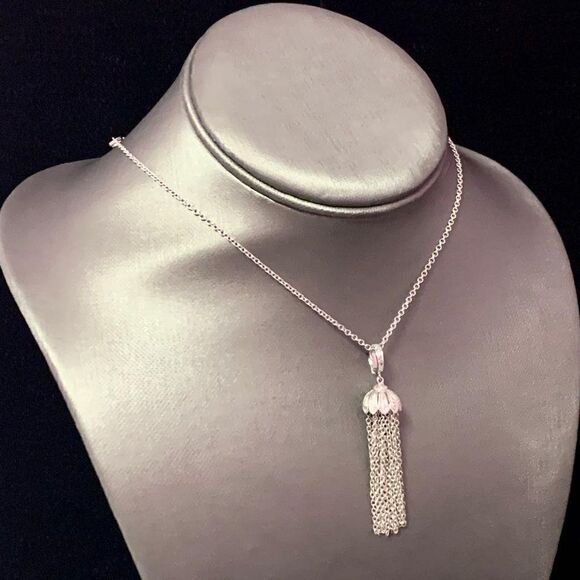 Diamond Tassel Pendant Chain Necklace 18k Gold 0.15 TCW Certified $3,950 111311 - Picture 8 of 10